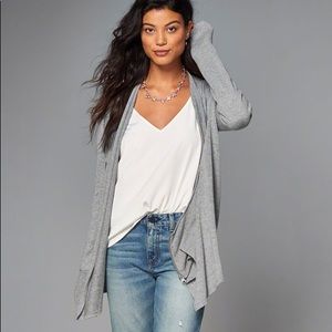 Abercrombie Grey Asymmetrical Zip-Up Cardigan